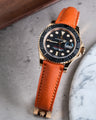 Bespoke Watch Strap in Orange Chèvre