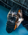 Bespoke Watch Strap in Navy Blue Crocodile