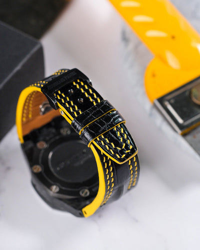 Bespoke Watch Strap in Black Crocodile