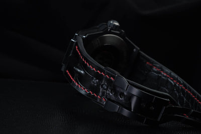 Bespoke Watch Strap in Black Crocodile
