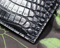Bespoke Card Holder In Black Crocodile