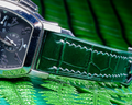 Bespoke Watch Strap in Hunter Green Crocodile
