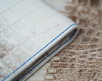 Bespoke Zipper Wallet in Natural Himalayan Crocodile
