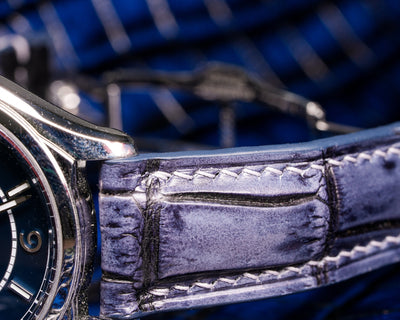 Bespoke Watch Strap in Grey Rubbed Off Crocodile