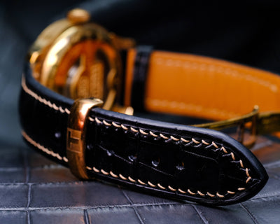 Bespoke Watch Strap in Black Crocodile
