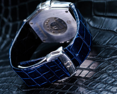 Bespoke Watch Strap in Electric Blue Crocodile