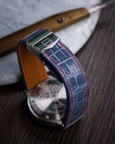 Bespoke Watch Strap in Icy Blue Alligator