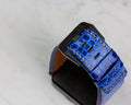 Bespoke Watch Strap in Electric Blue Circular Grains Alligator