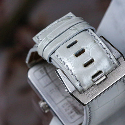 Bespoke Watch Strap in Millennium White Crocodile