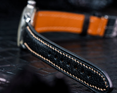 Bespoke Watch Strap in Black Chèvre