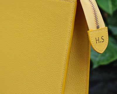 Bespoke Clutch Bag in Yellow Chèvre