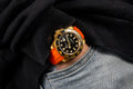 Solitaire Rubber straps in Zesty Orange for Rolex GMT-Master 116718LN