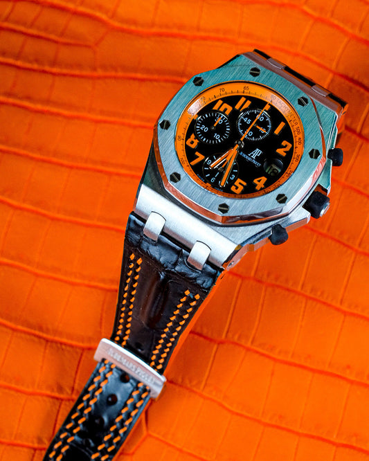 Bespoke Watch Strap in Jet Black Crocodile