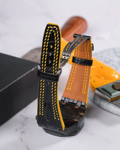 Bespoke Watch Strap in Black Crocodile