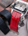 Bespoke Watch Strap in Ferrari Red Crocodile