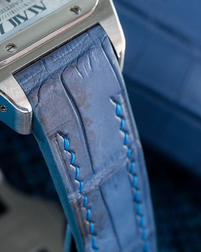 Bespoke Watch Strap in Baby Blue Himalayan Crocodile
