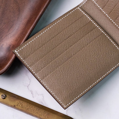 Bespoke Bifold Wallet in Taupe Epsom
