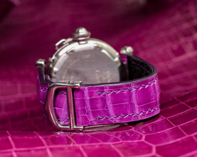 Bespoke Watch Strap in Fuchsia Pink Crocodile