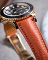 Bespoke Watch Strap in Orange Chèvre