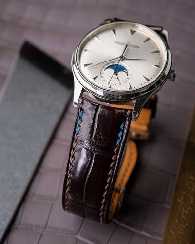 Bespoke Watch Strap In Chocolate Brown Crocodile