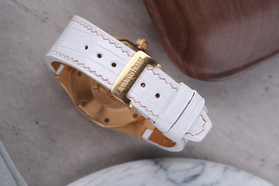 Bespoke Watch Strap in White Crocodile