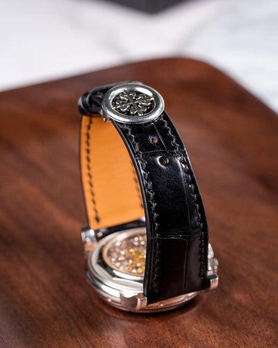 Bespoke Watch Strap in Black Crocodile