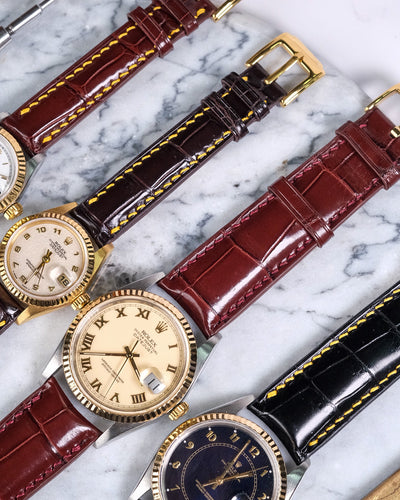 Bespoke Watch Straps in Chestnut Brown, Chocolate Brown, Dark Brown & Black Crocodile