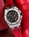 Bespoke Watch Strap in Red Himalayan Crocodile