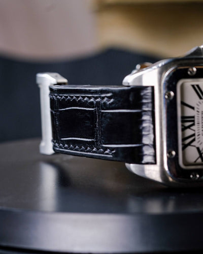Bespoke Watch Strap in Black Crocodile