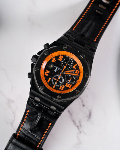 Bespoke Watch Strap in Jet Black Crocodile