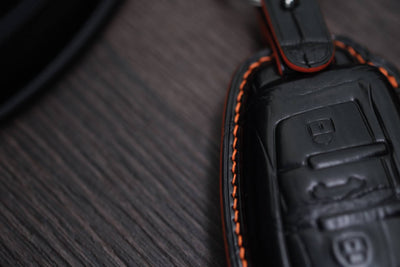 Bespoke Key Fob Cover in Black Crocodile