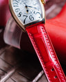 Bespoke Watch Strap in Ferrari Red Crocodile