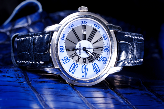 Bespoke Watch Strap in Navy Blue Crocodile