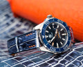 Bespoke Watch Strap in Tainted Blue Snowflake Crocodile