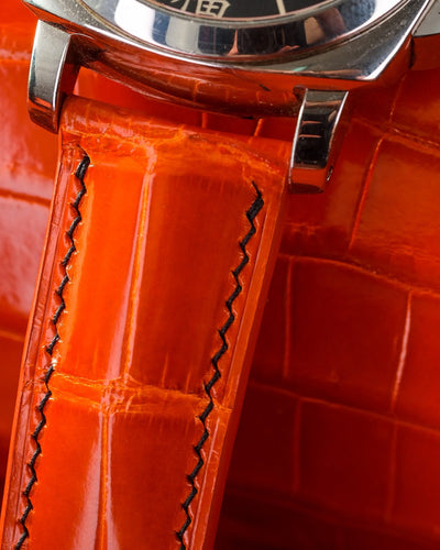 Bespoke Watch Strap in Orange Himalayan Crocodile