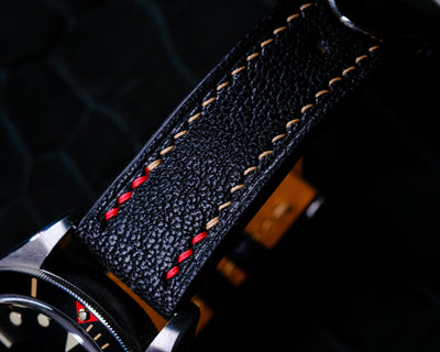 Bespoke Watch Strap in Black Chèvre