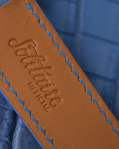 Bespoke Watch Strap in Baby Blue Himalayan Crocodile