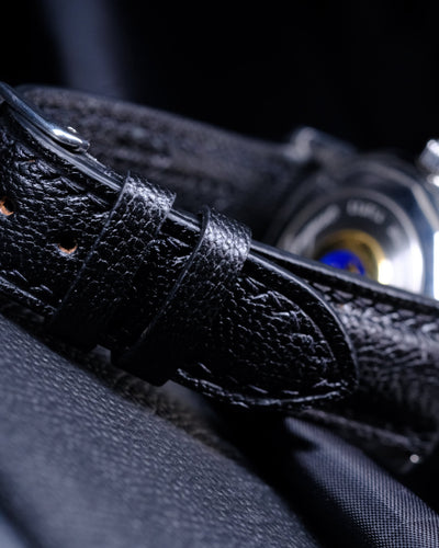 Bespoke Watch Strap in Black Chèvre