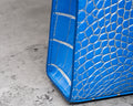 Bespoke Clutch Bag in 2 Tone Blue Silver Alligator