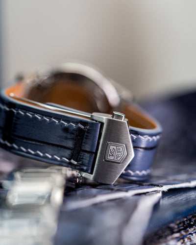 Bespoke Watch Strap in Grey Rubbed Off Crocodile