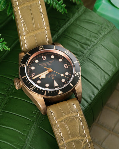 Bespoke Watch Strap in Juniper Green Alligator