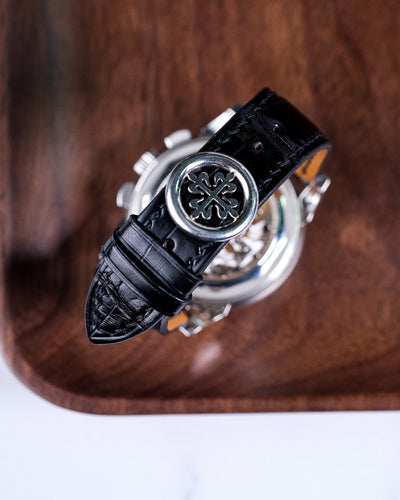 Bespoke Watch Strap in Black Crocodile