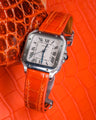 Bespoke Watch Strap in Orange Himalayan Crocodile