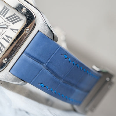 Bespoke Watch Strap in Icy Blue Alligator