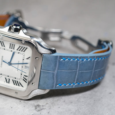 Bespoke Watch Strap in Icy Blue Alligator