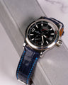 Bespoke Watch Strap in Navy Blue Crocodile