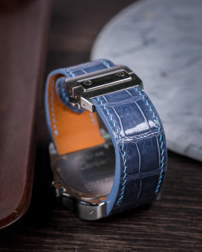 Bespoke Watch Strap in Icy Blue Alligator