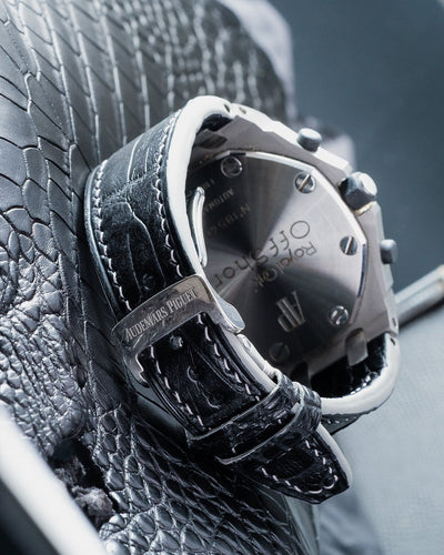 Bespoke Watch Strap in Black Crocodile