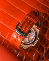 Bespoke Watch Strap in Orange Himalayan Crocodile