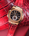 Bespoke Watch Strap in Red Himalayan Crocodile
